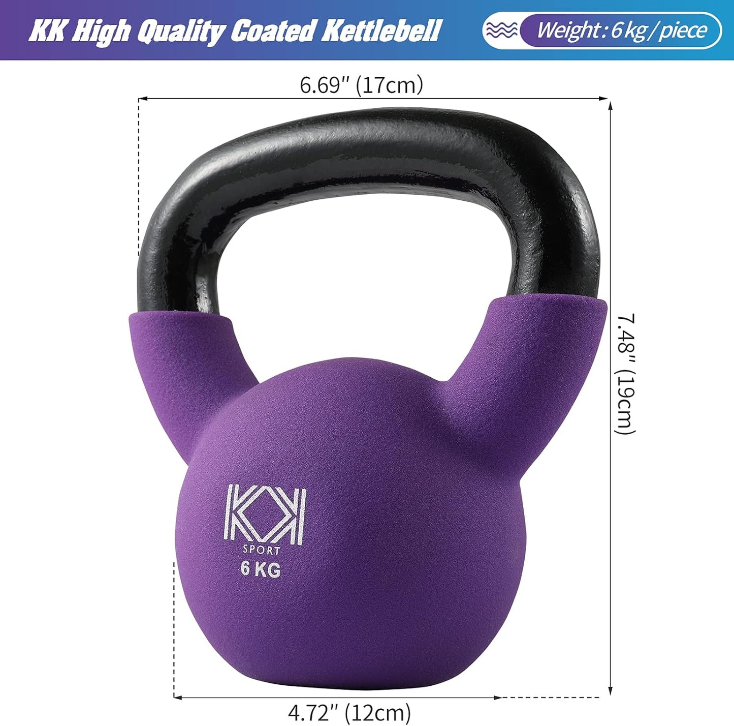 KK Cast Iron Kettlebells Neoprene Coated 2kg – 24kg