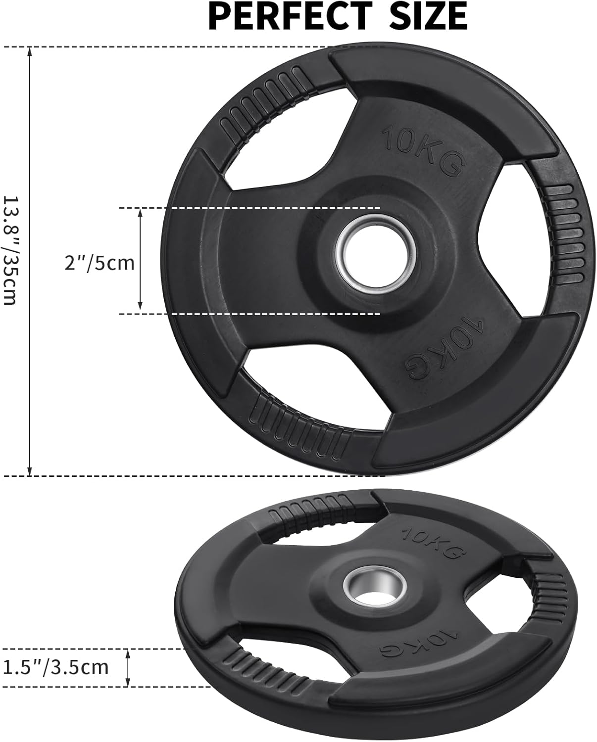 KK Weight Plates Cast Iron Barbell Weight Set – 2’’ Hole Weight Plate Set For Women & Men