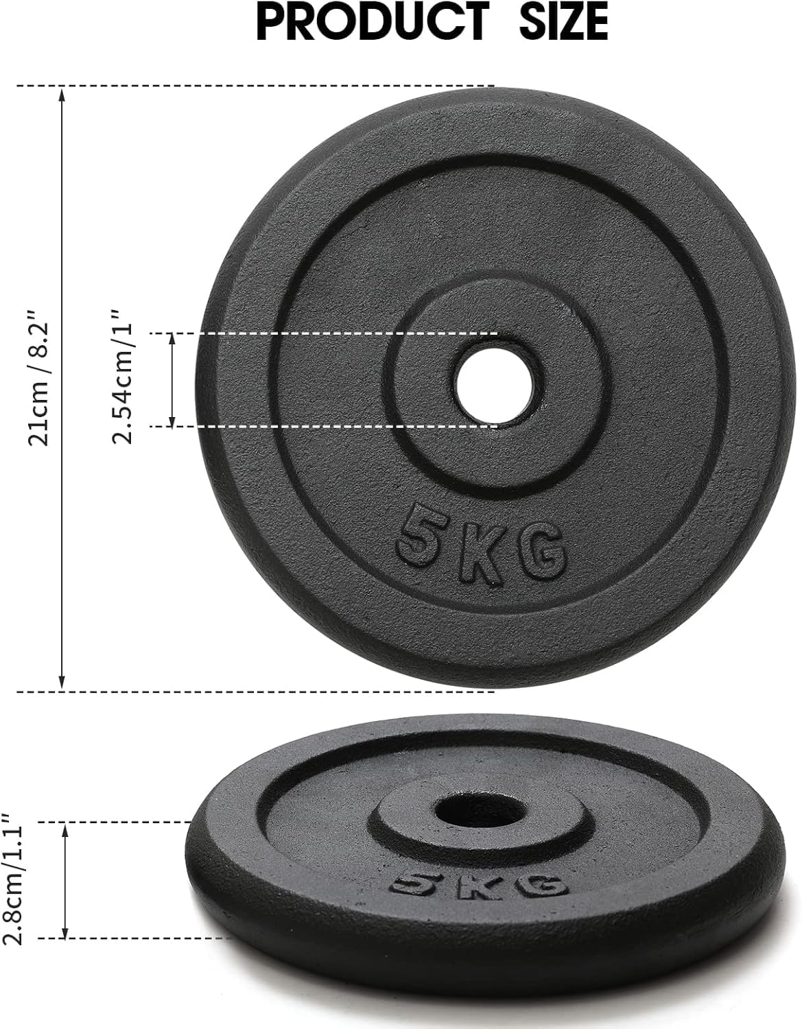 KK Cast iron Weight Plate Set. Dumbbell Plates for Home or Gym Training or Weightlifting.