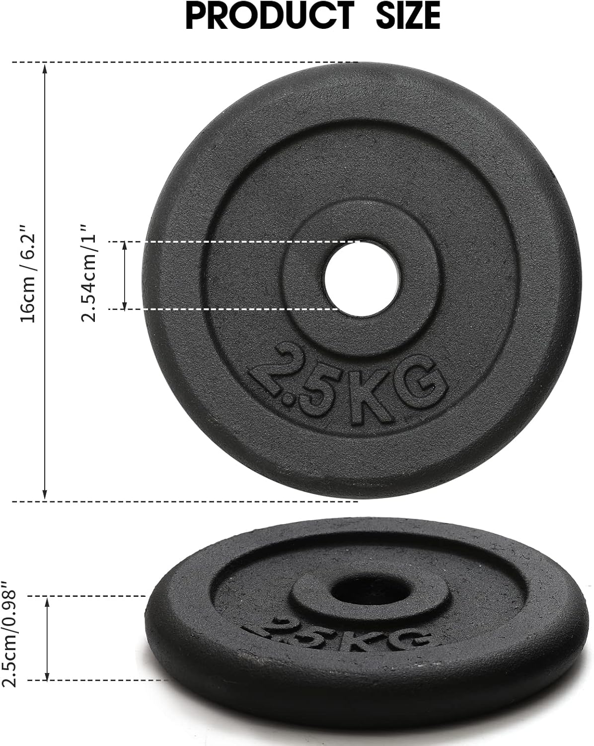 KK Cast iron Weight Plate Set. Dumbbell Plates for Home or Gym Training or Weightlifting.