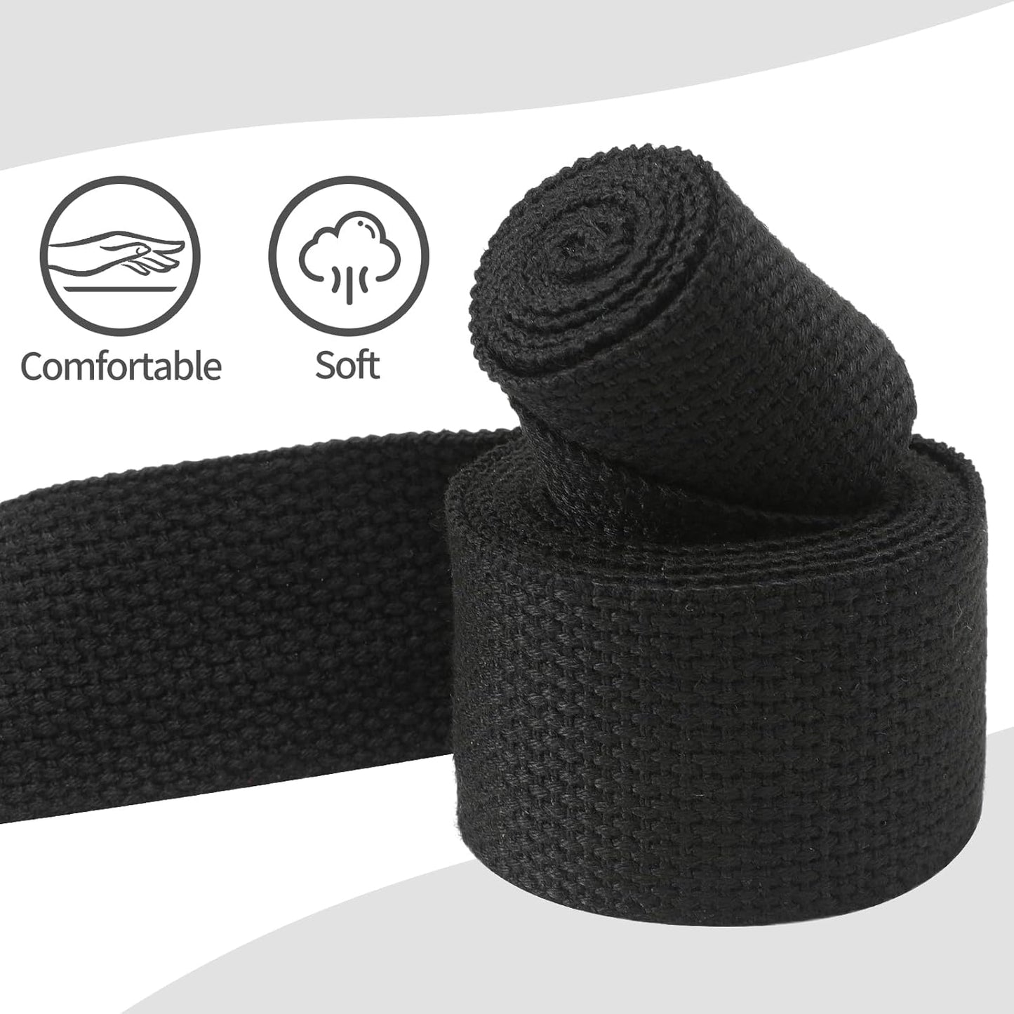 KK D-Ring Buckle Yoga Strap – 2M Long Yoga Belt - Adjustable, Non-Slip, Sweat-Wicking Exercise Straps For Maintaining Poses
