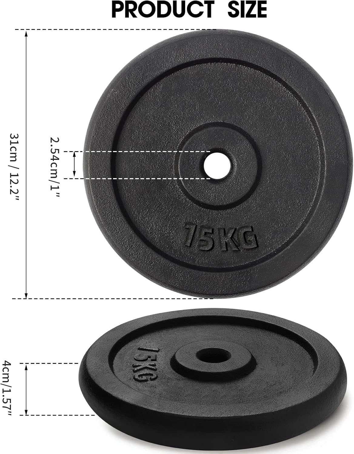 KK Cast iron Weight Plate Set. Dumbbell Plates for Home or Gym Training or Weightlifting.