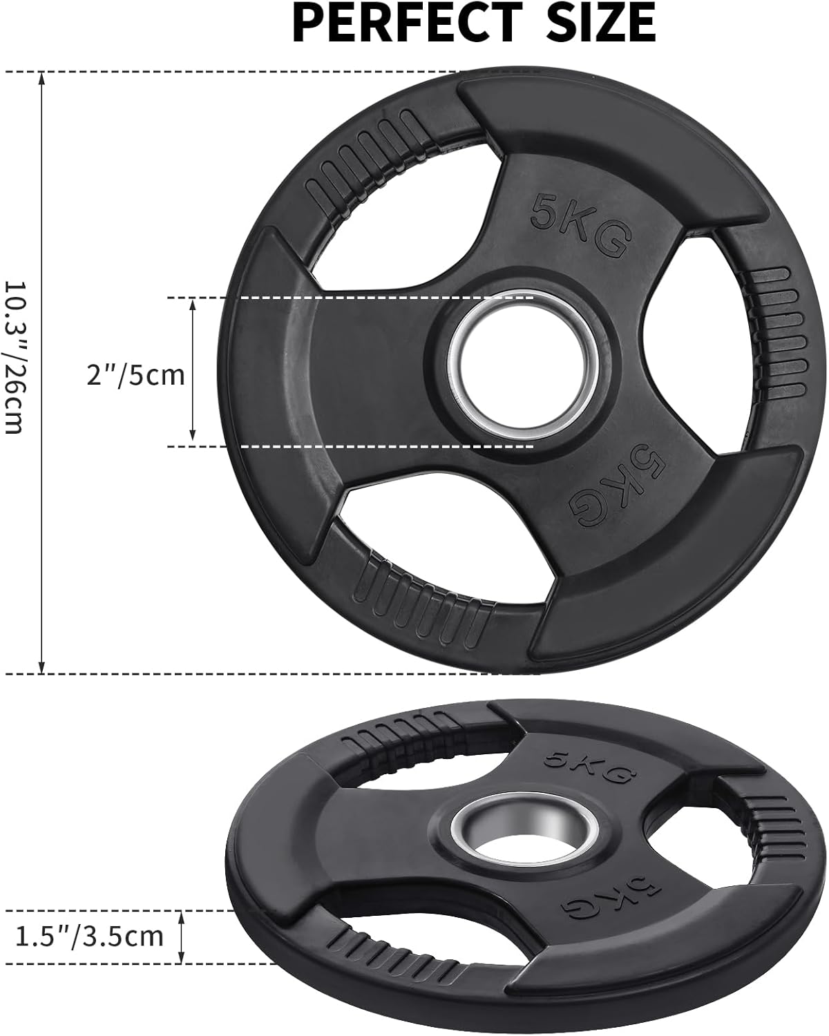 KK Weight Plates Cast Iron Barbell Weight Set – 2’’ Hole Weight Plate Set For Women & Men