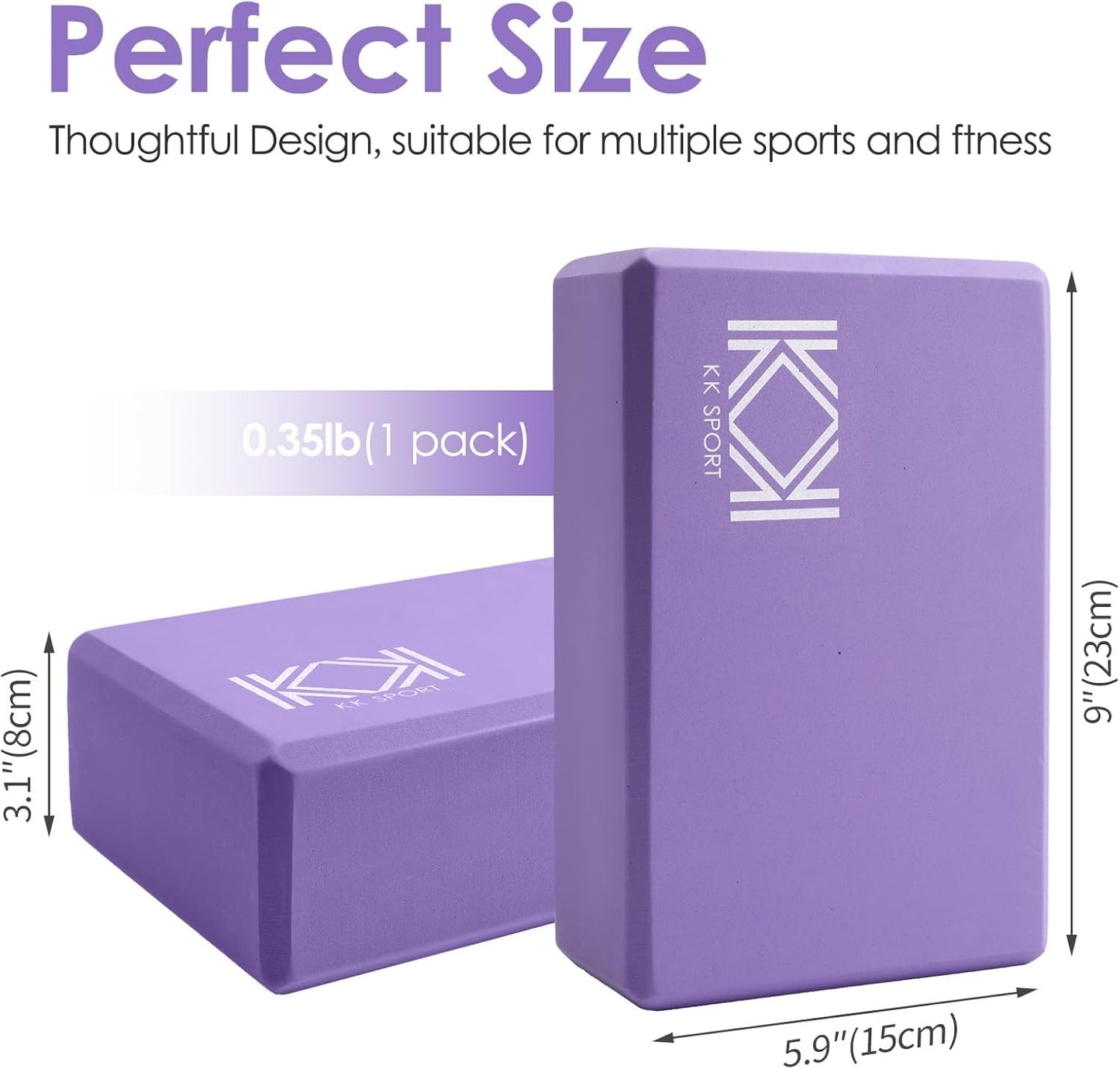 KK Yoga Blocks Set of 2 - High Density EVA Foam Yoga Bricks