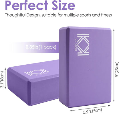 KK Yoga Blocks Set of 2 - High Density EVA Foam Yoga Bricks