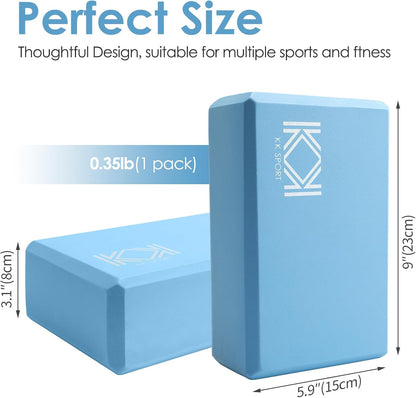 KK Yoga Blocks Set of 2 - High Density EVA Foam Yoga Bricks