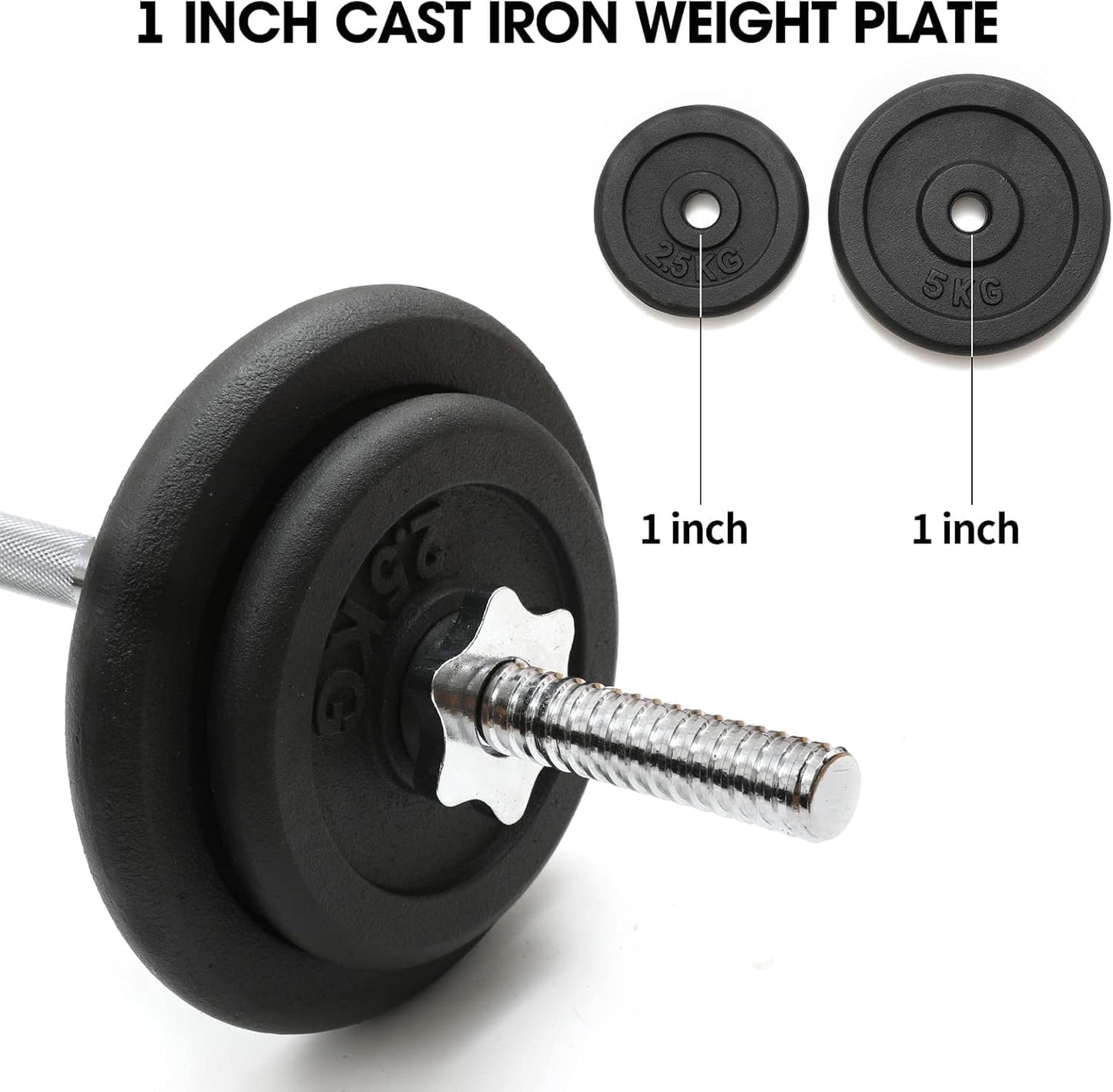 KK Cast iron Weight Plate Set. Dumbbell Plates for Home or Gym Training or Weightlifting.