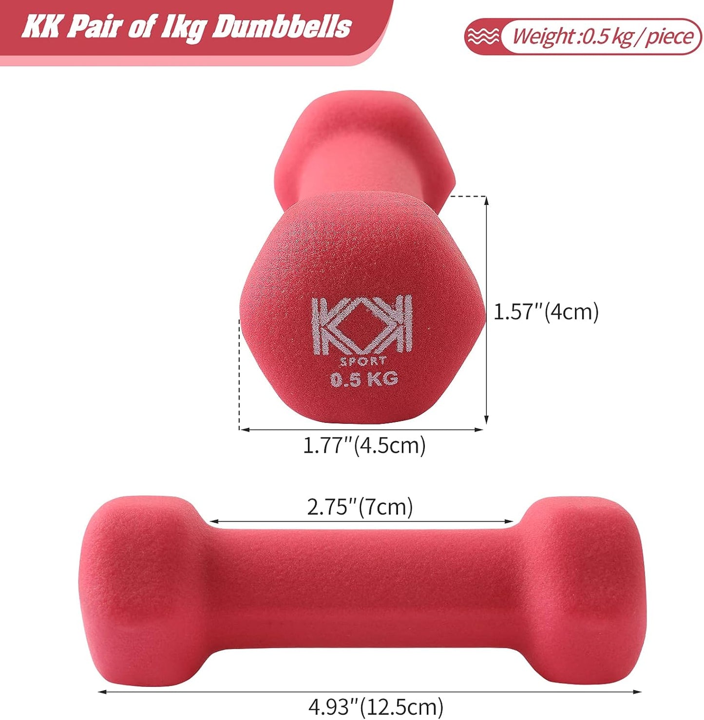 KK Neoprene Dumbbells for Home, and Gym- Hand Weights Dumbbells for Exercise