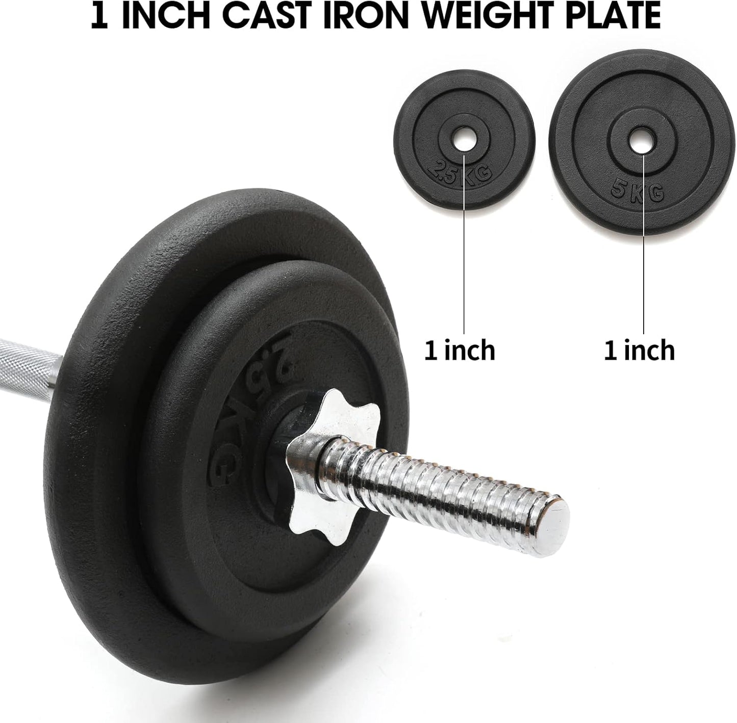 KK Cast iron Weight Plate Set. Dumbbell Plates for Home or Gym Training or Weightlifting.