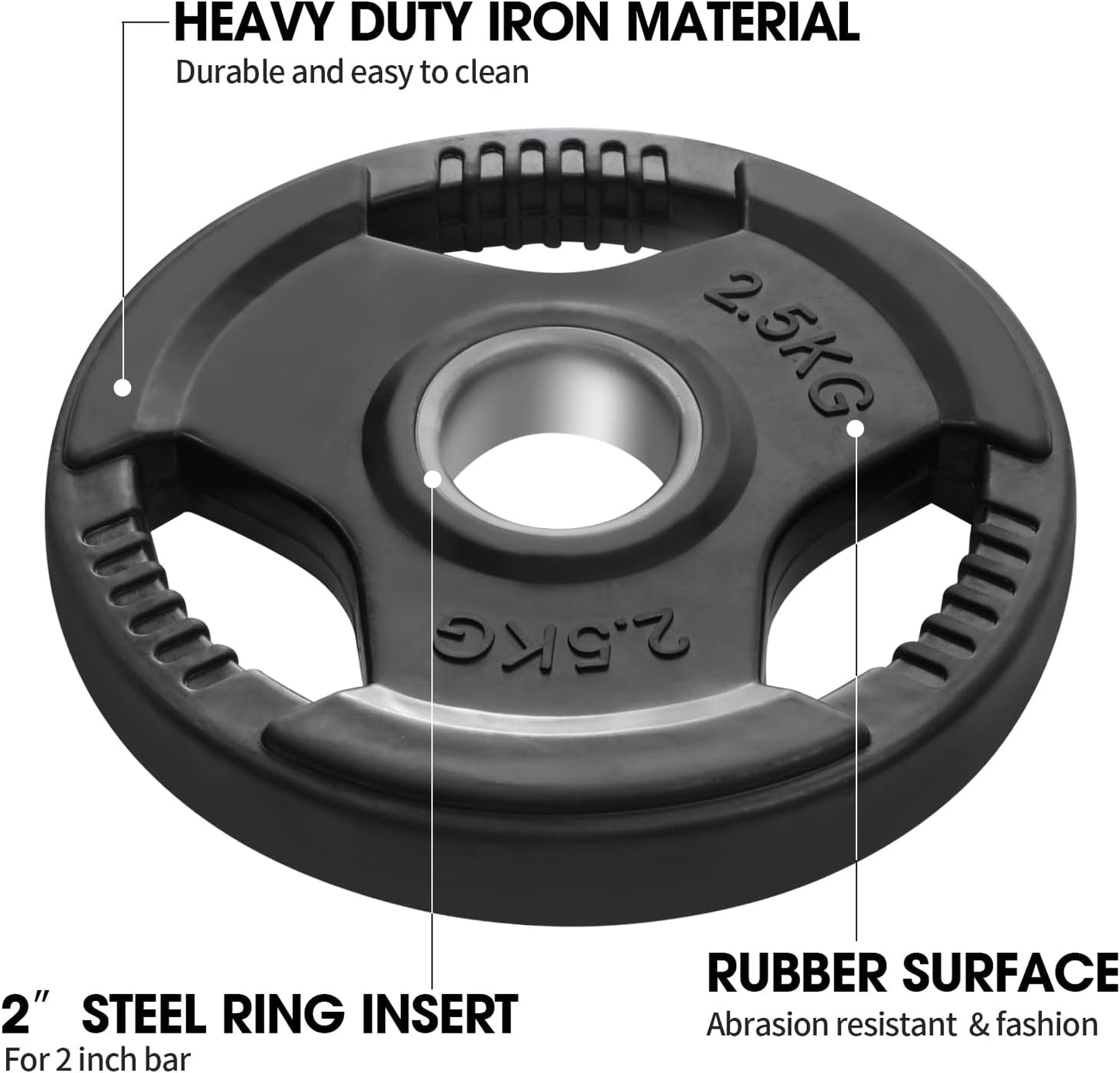 KK Weight Plates Cast Iron Barbell Weight Set – 2’’ Hole Weight Plate Set For Women & Men