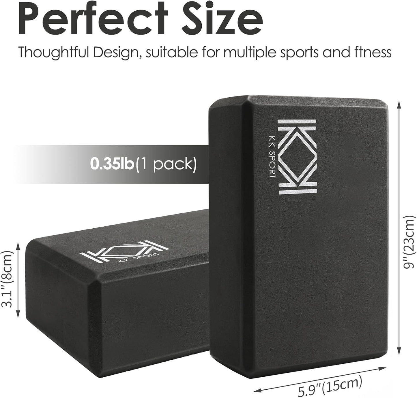 KK Yoga Blocks Set of 2 - High Density EVA Foam Yoga Bricks