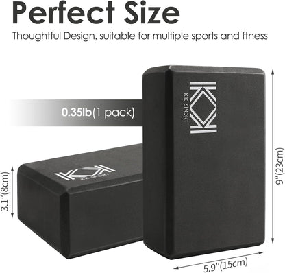 KK Yoga Blocks Set of 2 - High Density EVA Foam Yoga Bricks