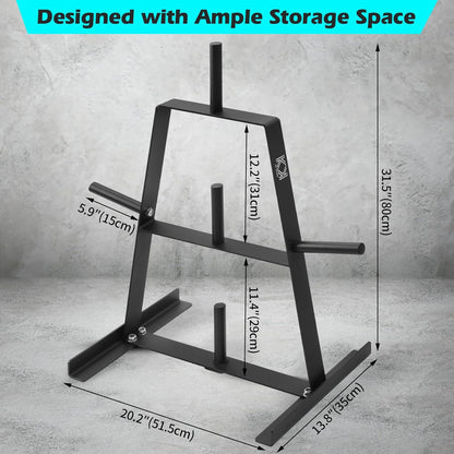 KK Heavy Duty Weight Plates Rack - Black Powder Coated Steel