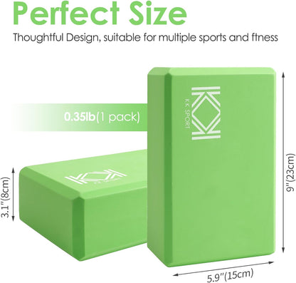 KK Yoga Blocks Set of 2 - High Density EVA Foam Yoga Bricks