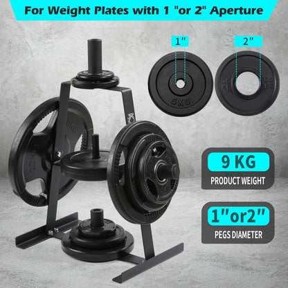 KK Heavy Duty Weight Plates Rack - Black Powder Coated Steel
