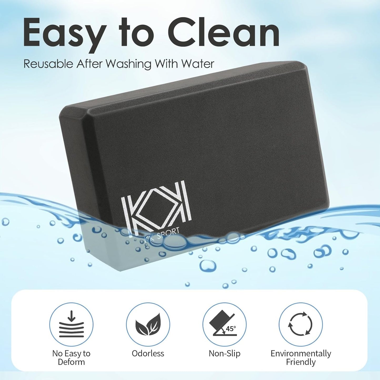 KK Yoga Blocks Set of 2 - High Density EVA Foam Yoga Bricks