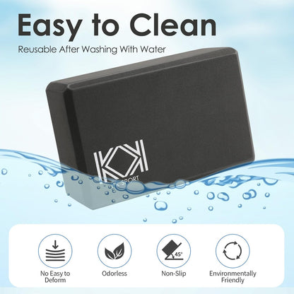 KK Yoga Blocks Set of 2 - High Density EVA Foam Yoga Bricks