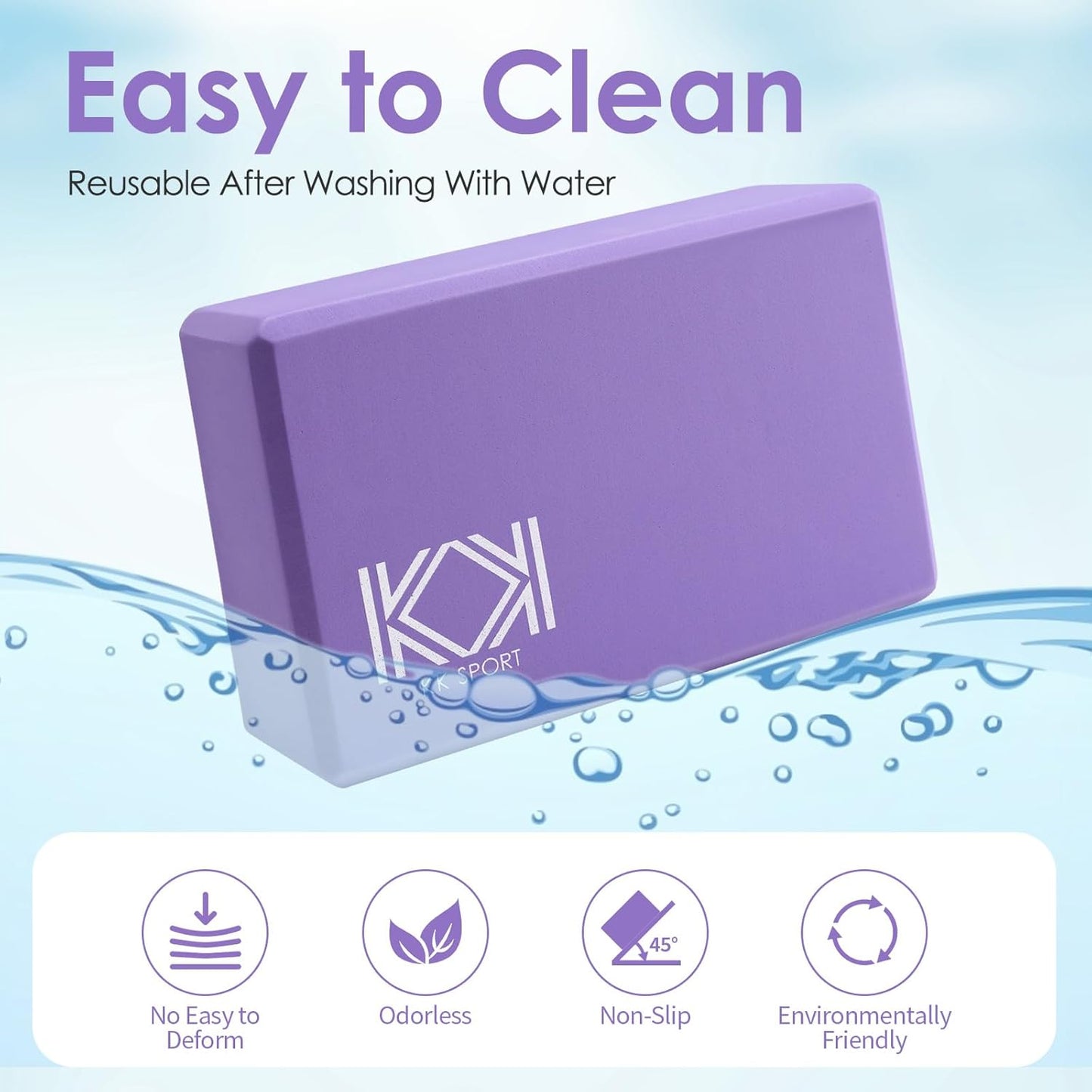KK Yoga Blocks Set of 2 - High Density EVA Foam Yoga Bricks