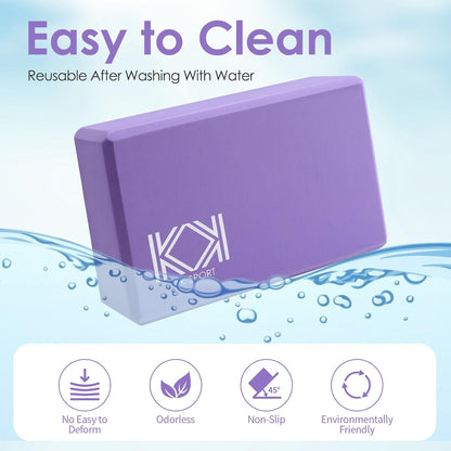KK Yoga Blocks Set of 2 - High Density EVA Foam Yoga Bricks