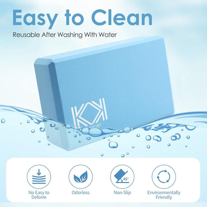 KK Yoga Blocks Set of 2 - High Density EVA Foam Yoga Bricks