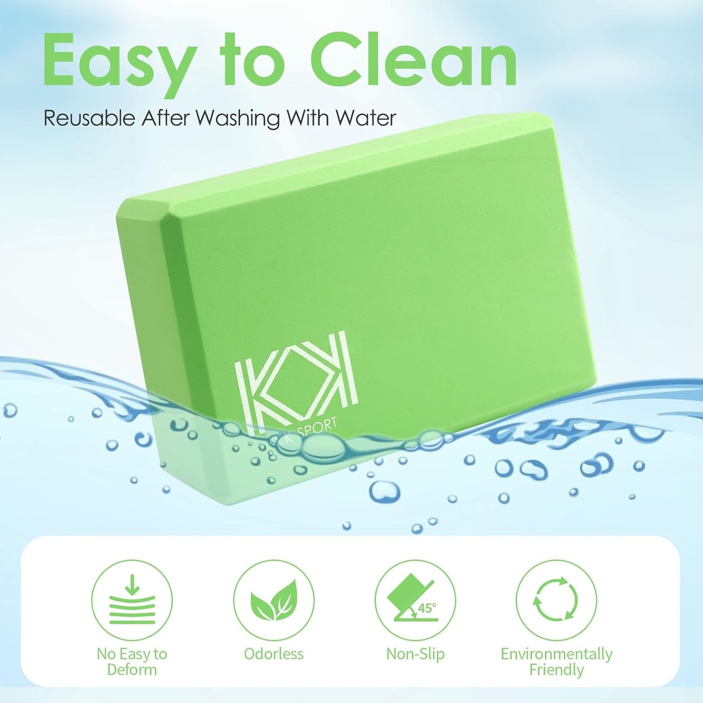 KK Yoga Blocks Set of 2 - High Density EVA Foam Yoga Bricks