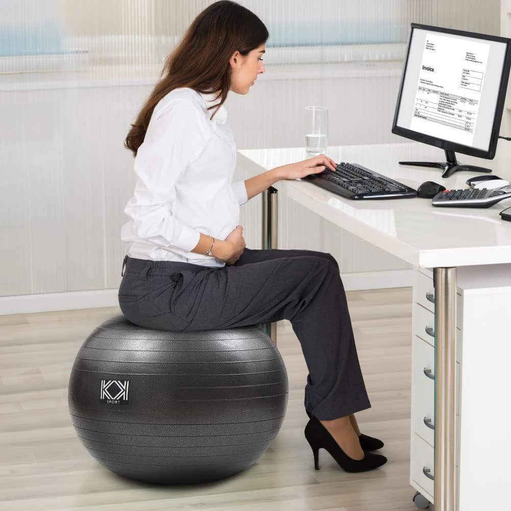 KK Exercise Ball Anti-Burst Gym Ball, Fitness Ball For Yoga, Pilates Training, Swiss Ball With Hand Pump