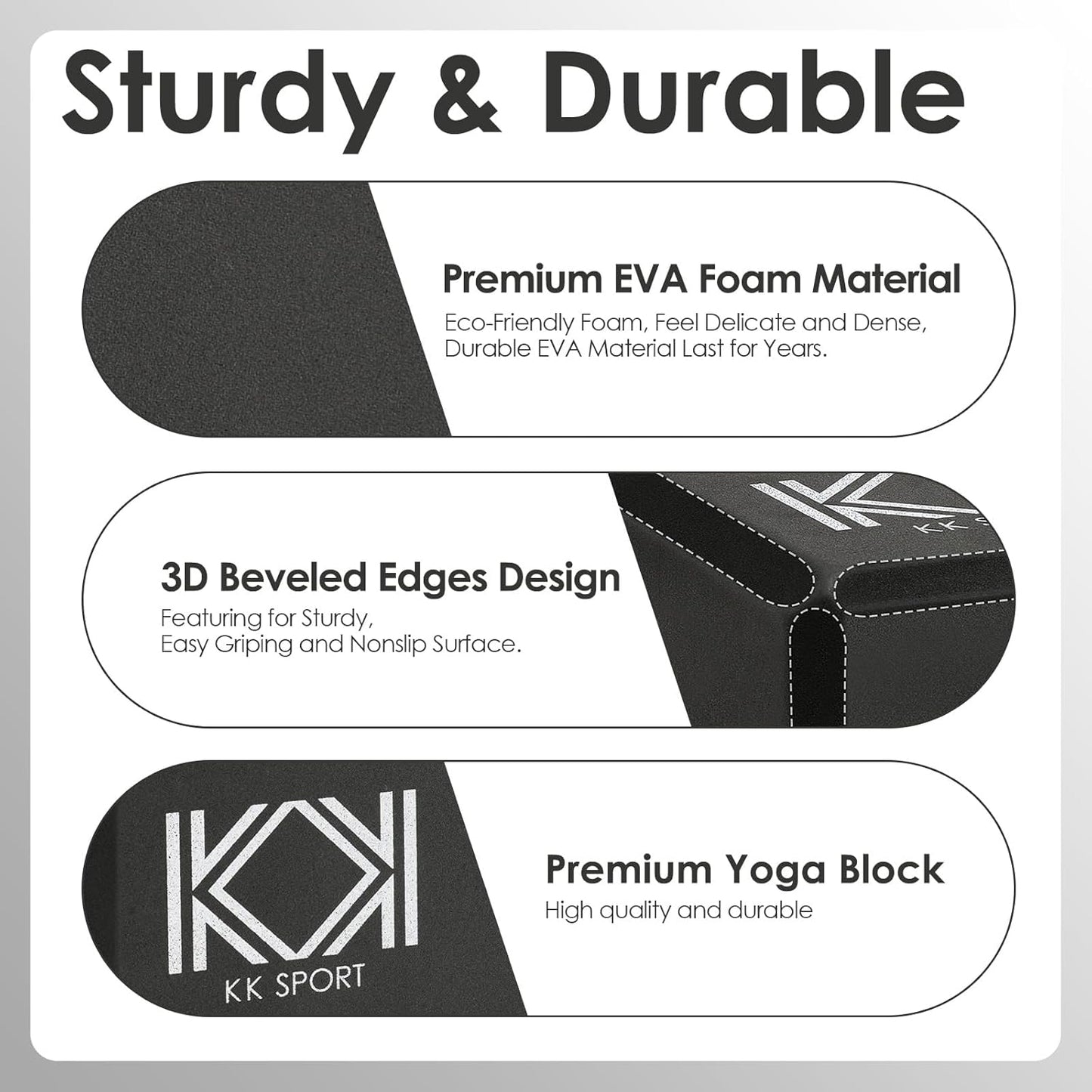 KK Yoga Blocks Set of 2 - High Density EVA Foam Yoga Bricks