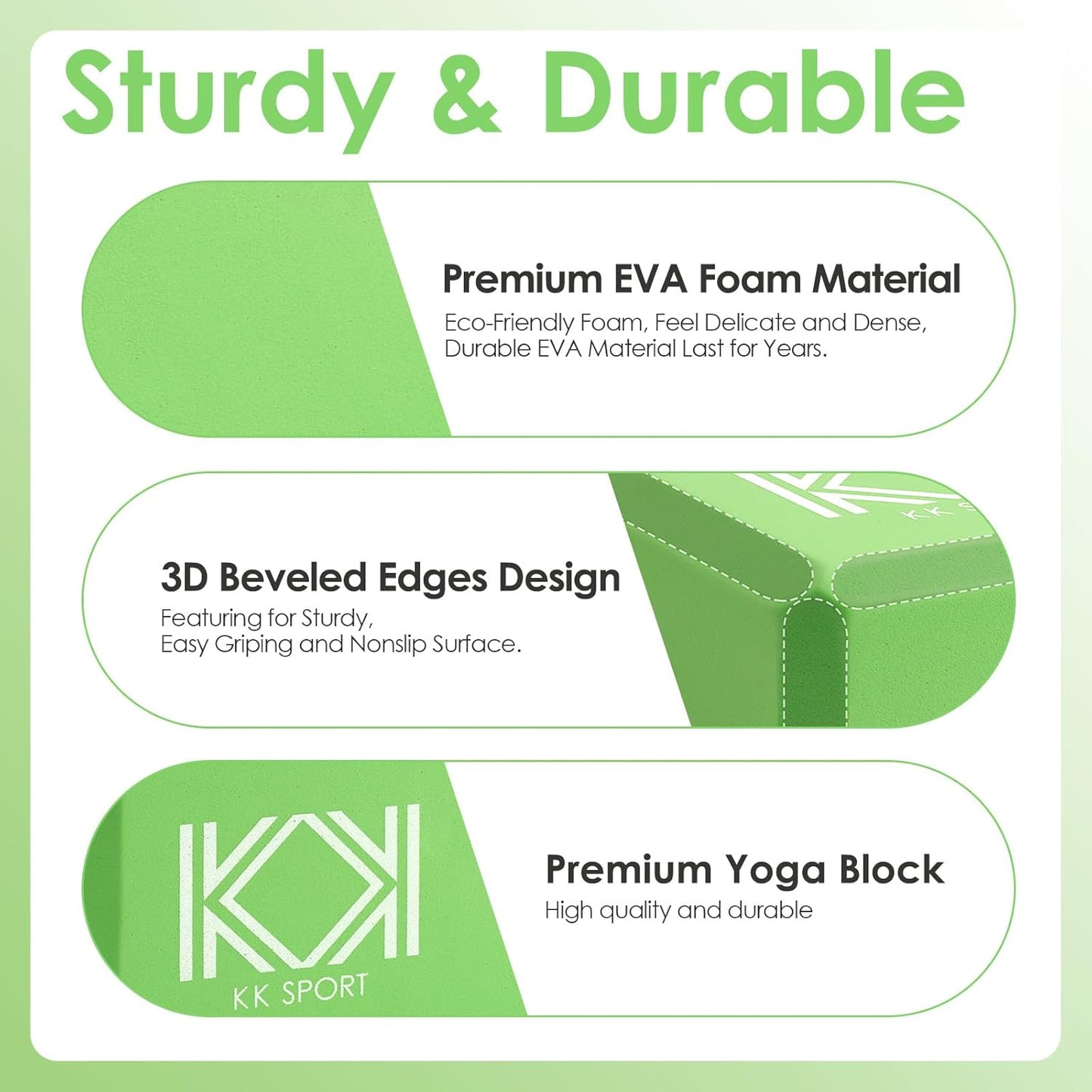 KK Yoga Blocks Set of 2 - High Density EVA Foam Yoga Bricks
