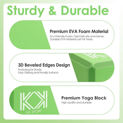 KK Yoga Blocks Set of 2 - High Density EVA Foam Yoga Bricks