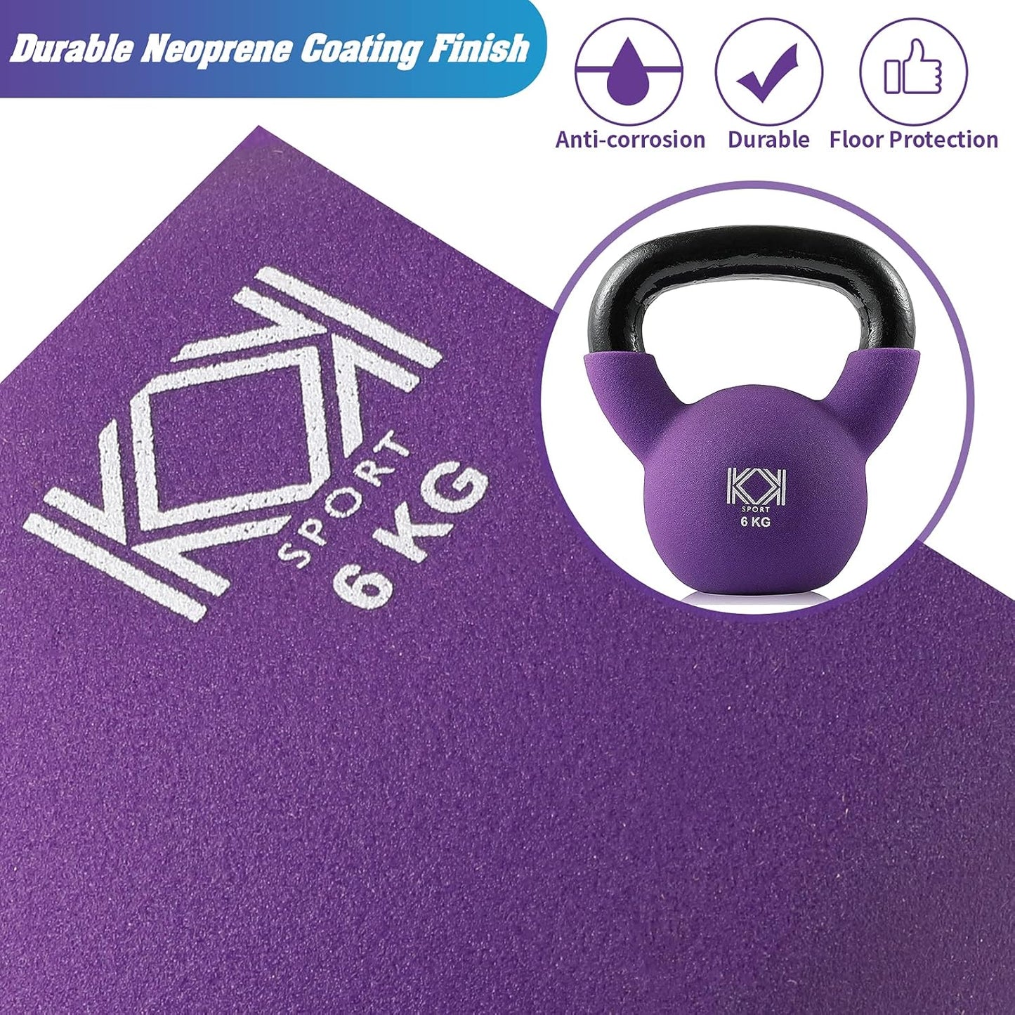 KK Cast Iron Kettlebells Neoprene Coated 2kg – 24kg
