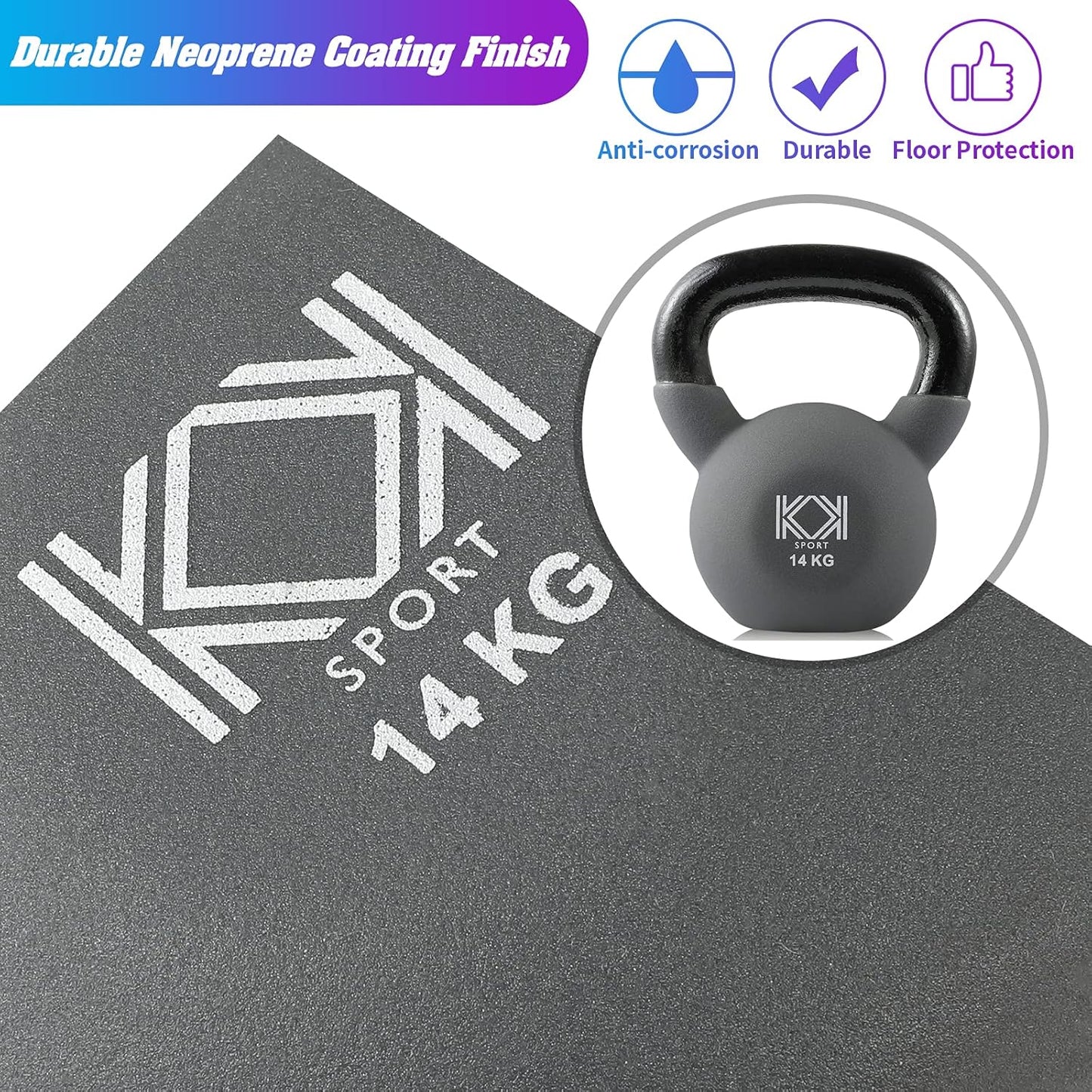 KK Cast Iron Kettlebells Neoprene Coated 2kg – 24kg