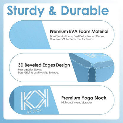 KK Yoga Blocks Set of 2 - High Density EVA Foam Yoga Bricks