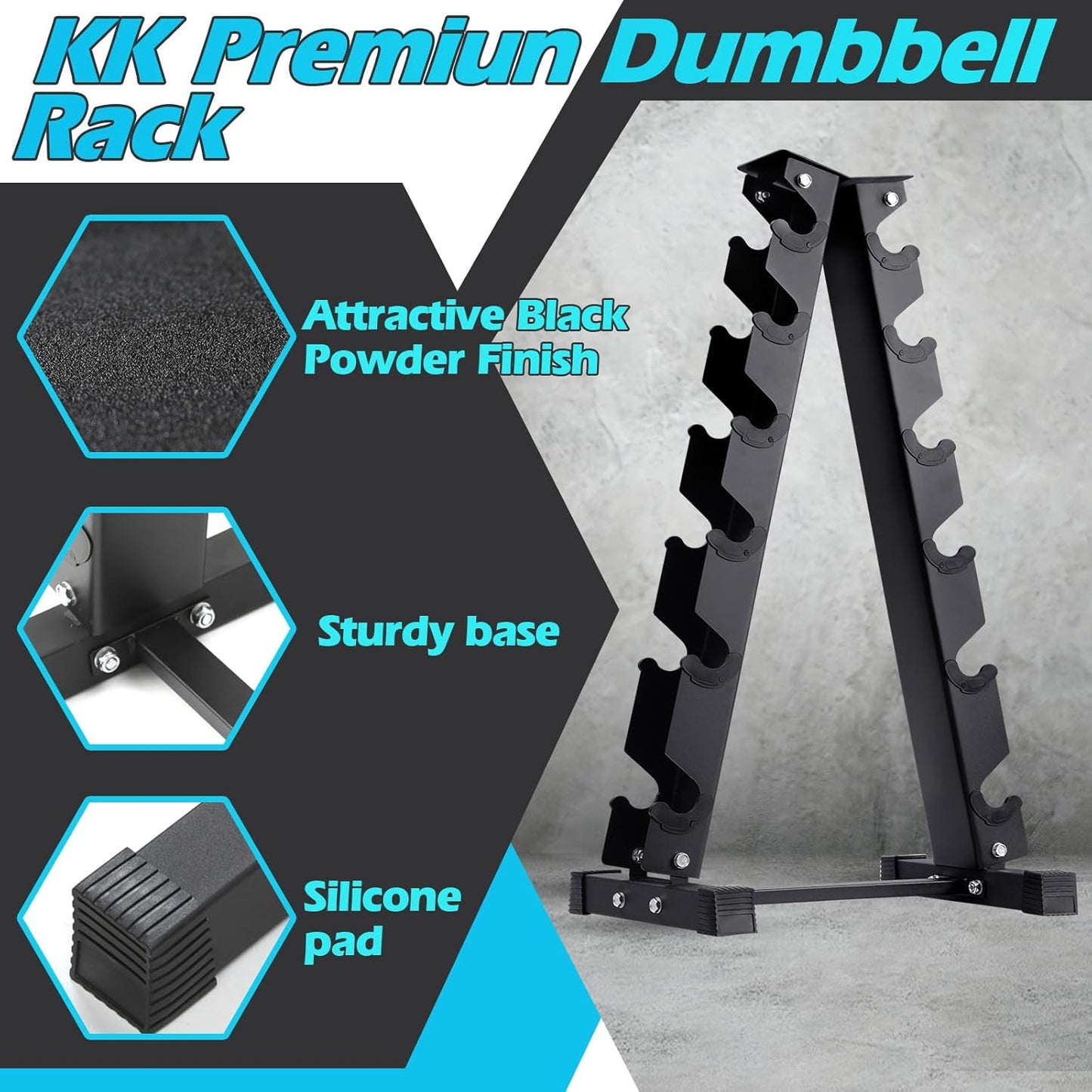 KK Heavy Duty Dumbbell Rack - 6-Tier Weights Storage Dumbbell Stand