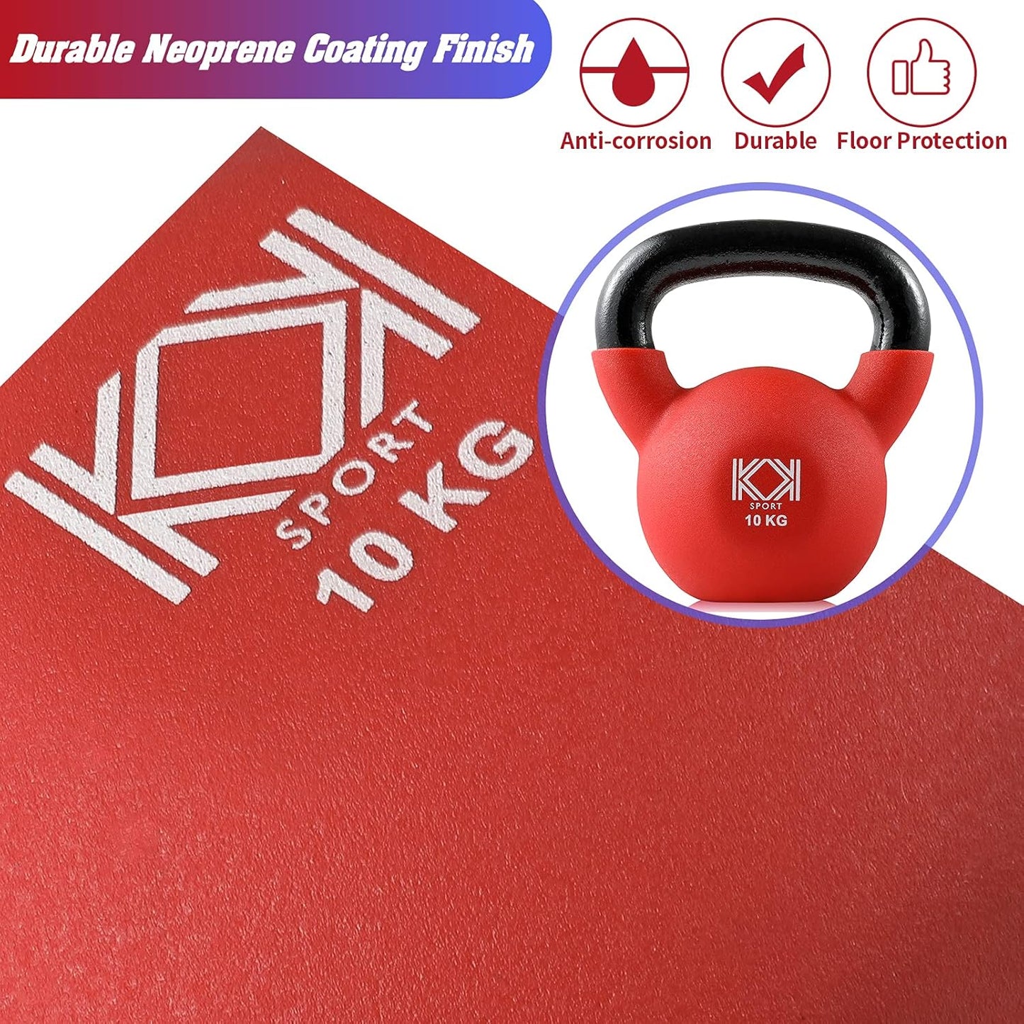 KK Cast Iron Kettlebells Neoprene Coated 2kg – 24kg