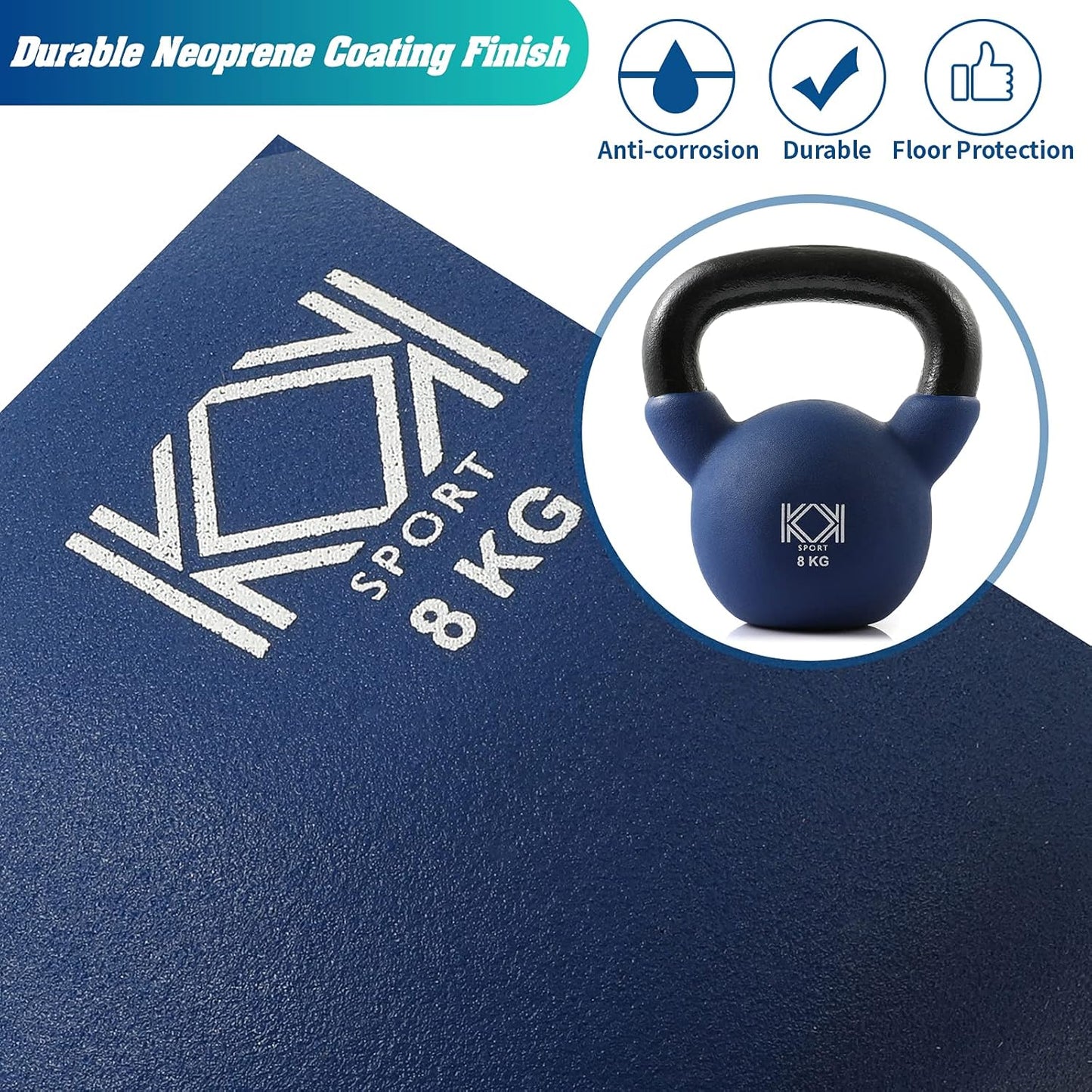 KK Cast Iron Kettlebells Neoprene Coated 2kg – 24kg