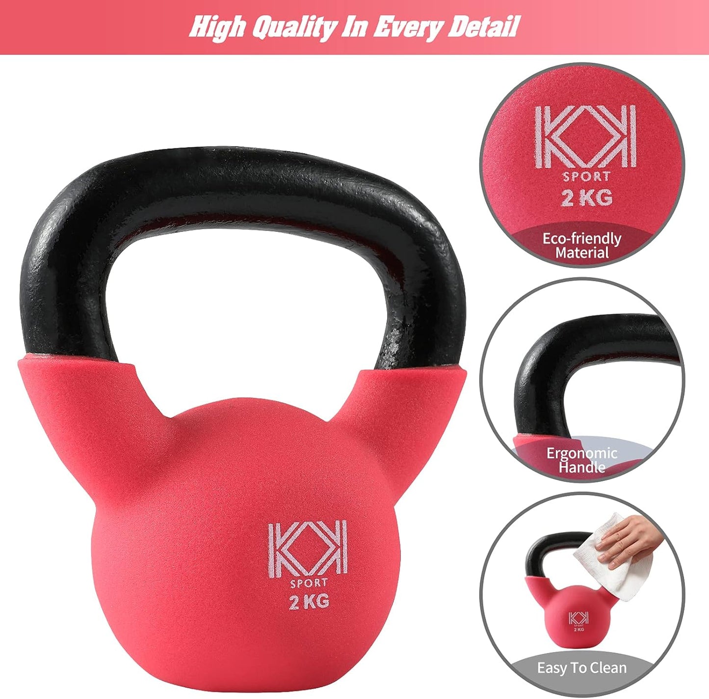 KK Cast Iron Kettlebells Neoprene Coated 2kg – 24kg