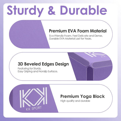 KK Yoga Blocks Set of 2 - High Density EVA Foam Yoga Bricks