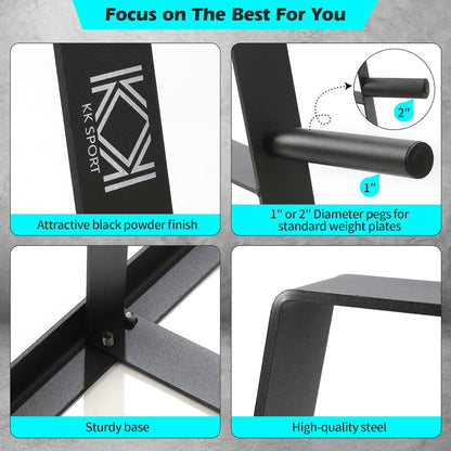 KK Heavy Duty Weight Plates Rack - Black Powder Coated Steel
