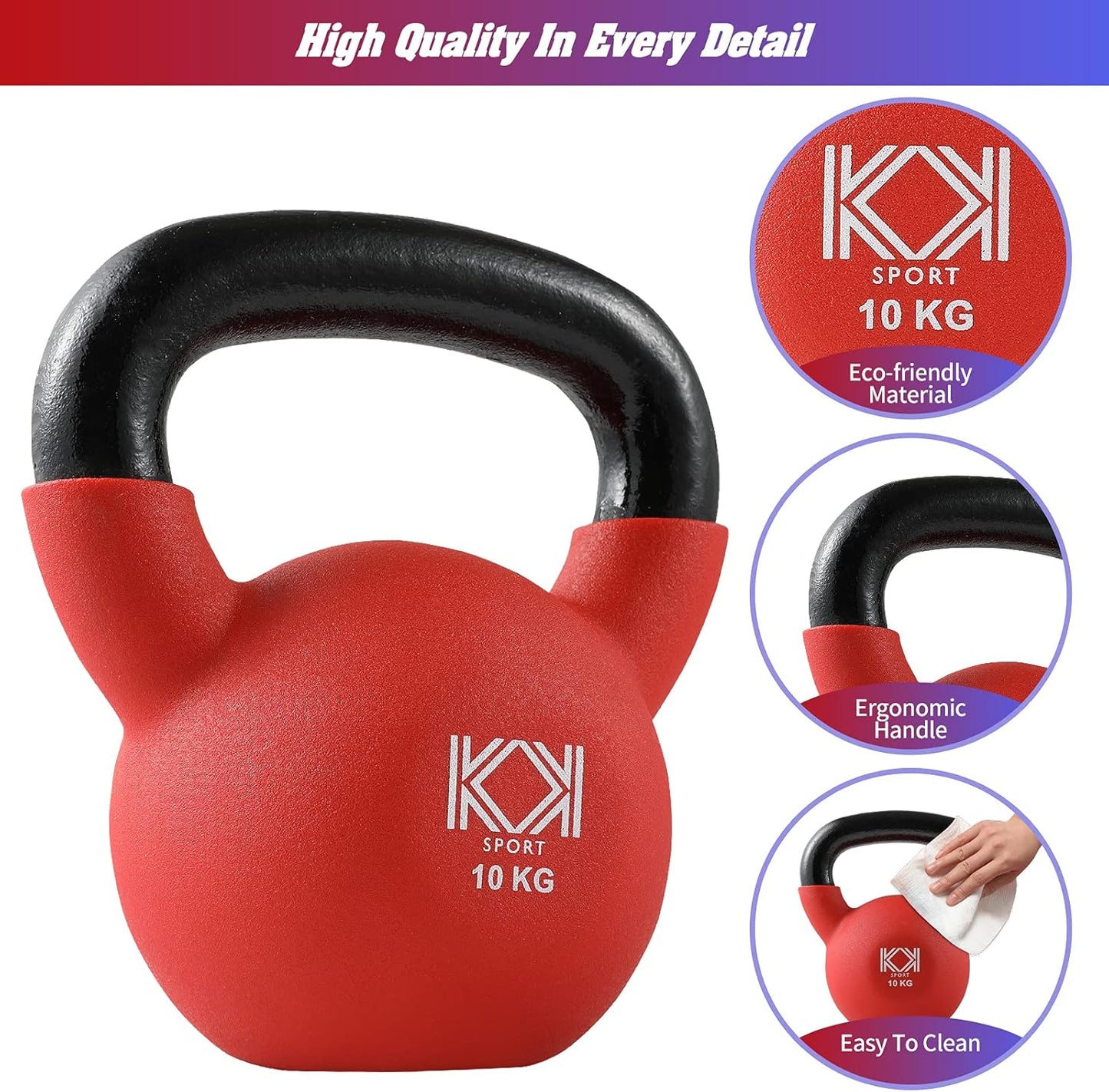 KK Cast Iron Kettlebells Neoprene Coated 2kg – 24kg