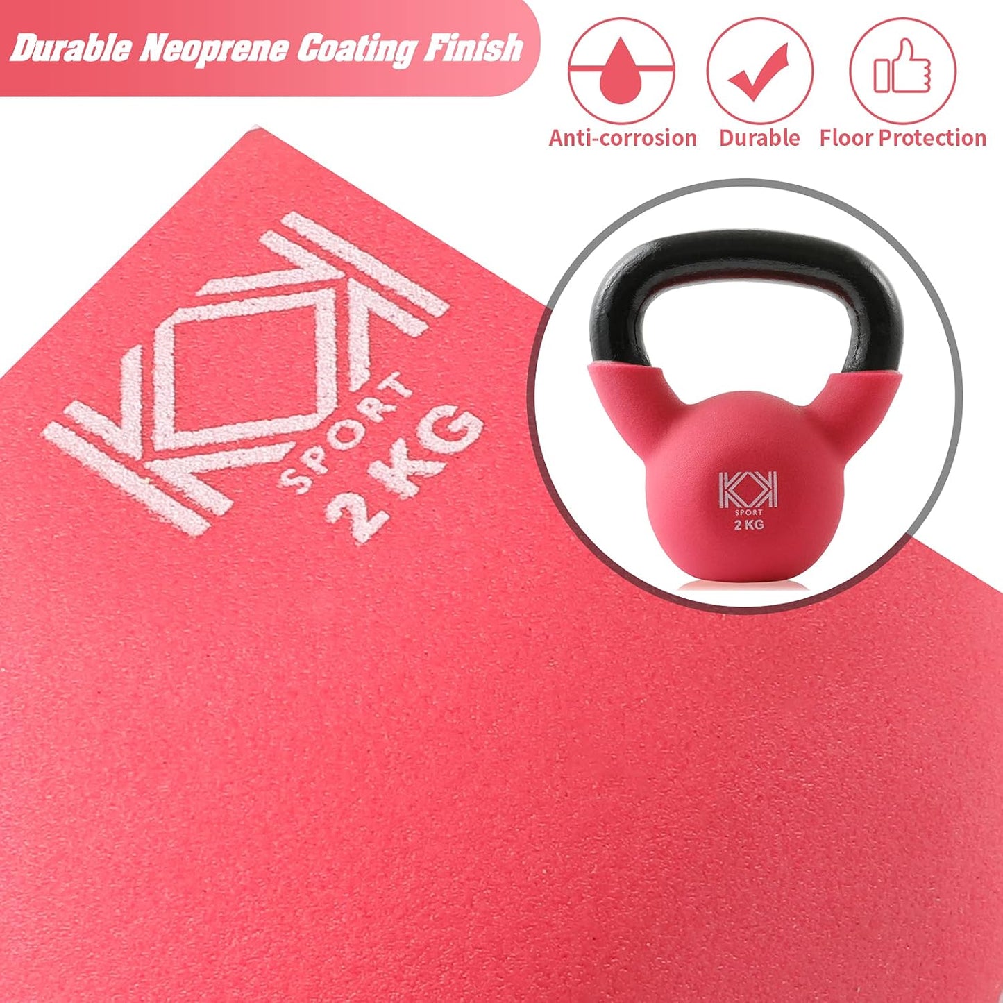 KK Cast Iron Kettlebells Neoprene Coated 2kg – 24kg