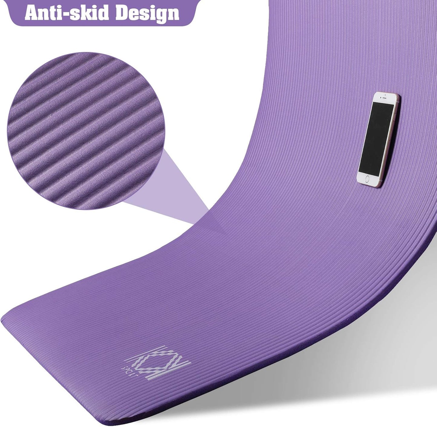 Yoga Mat 15mm thick padded NBR Non Slip Exercise Mats for yoga