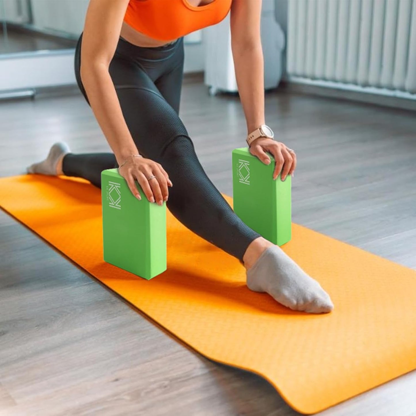 KK Yoga Blocks Set of 2 - High Density EVA Foam Yoga Bricks