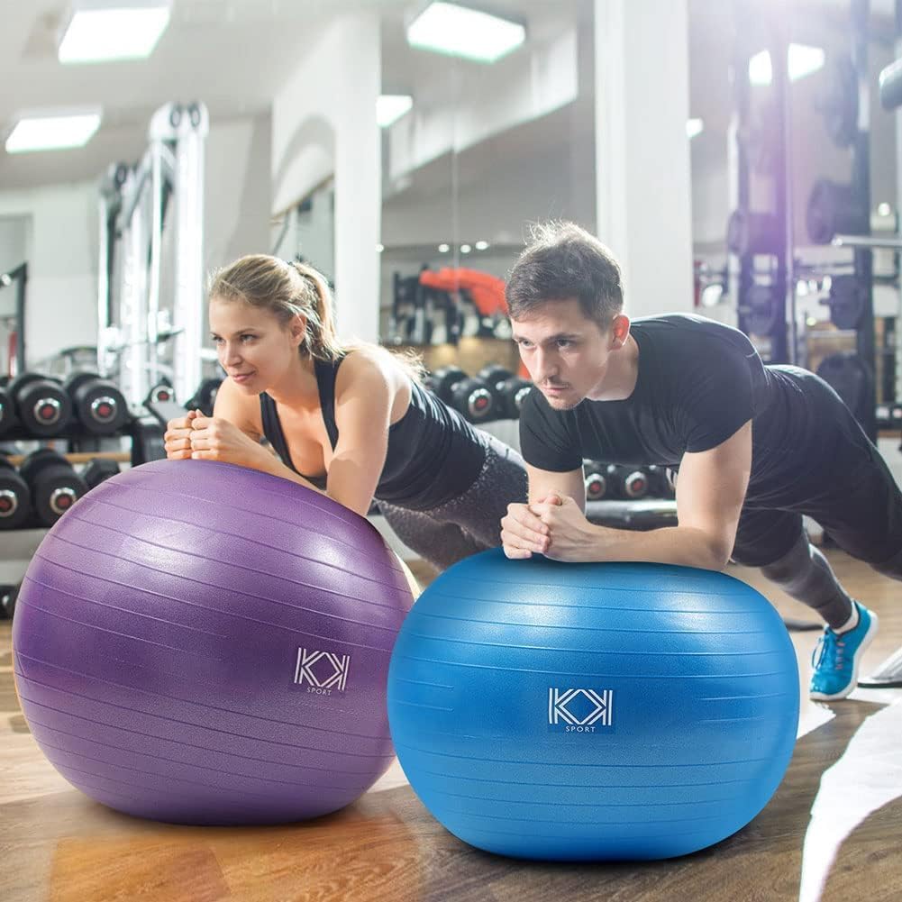 KK Exercise Ball Anti-Burst Gym Ball, Fitness Ball For Yoga, Pilates Training, Swiss Ball With Hand Pump