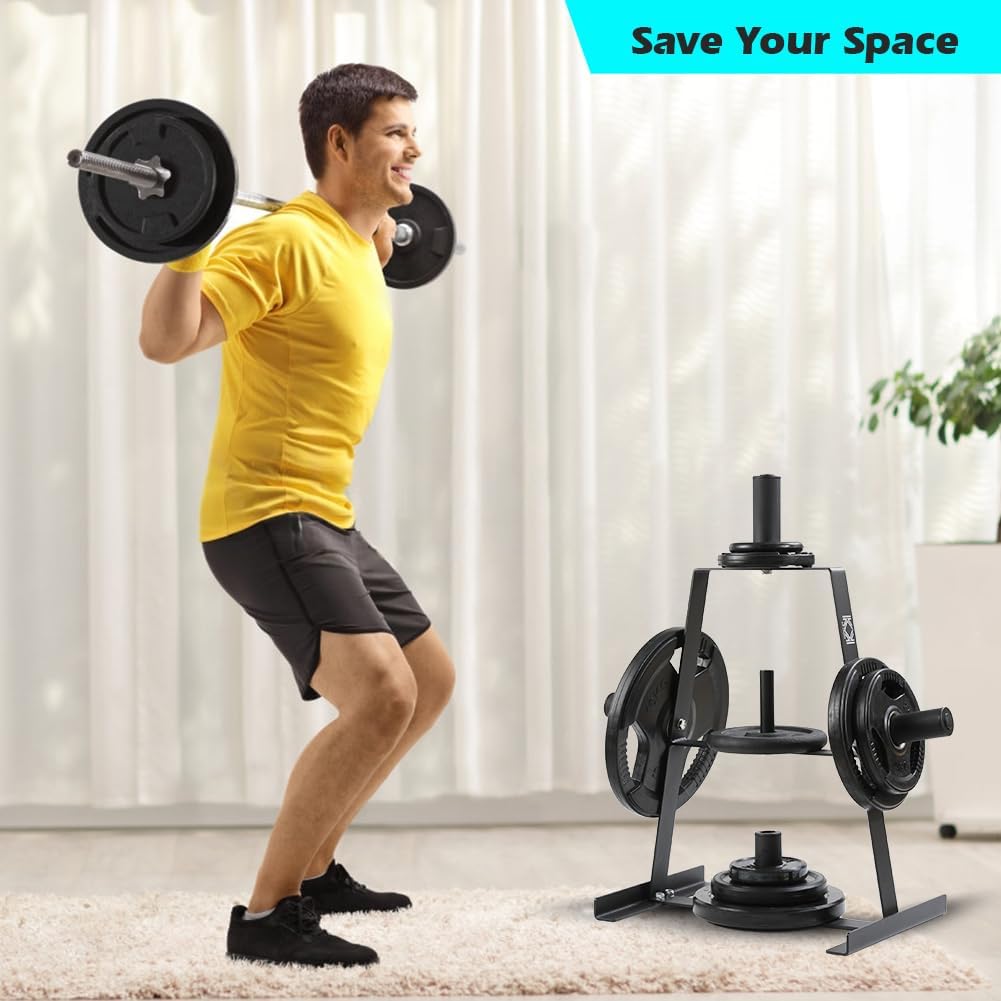 KK Heavy Duty Weight Plates Rack - Black Powder Coated Steel